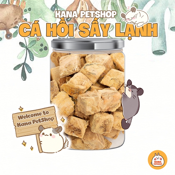 Cá Hồi Sấy Lạnh 🐹 FreeShip 🐹 Cá Hồi Sấy Thức Ăn Dặm Vỗ Béo Bổ Sung Đạm Hamster Bear , WinterWhite, Robo  .....