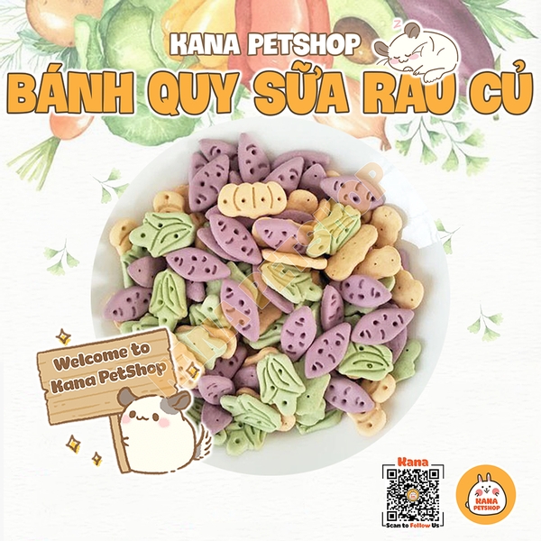 Bánh Qui Rau Củ Hamster 🐹FREESHIP🐹 Bánh Quy Mài Răng Ăn Dặm Bổ Sung Dinh Dưỡng Cho Hamster , Sóc, Nhím