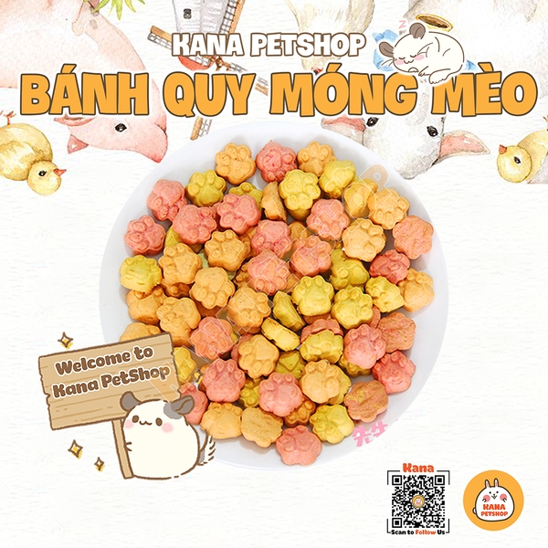 Bánh Quy Móng Mèo 🐹FREESHIP🐹 Bánh Sữa Dê Thịt Xay Bổ Dưỡng Đồ Ăn Vặt Dành Cho Thú Cưng Hamster - Sóc - Nhím v.v