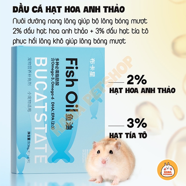 Viên Dầu Cá YEE  🐹FREESHIP🐹 Viên Nang Bảo Vệ Sức Khỏe Yee Cho Hamster, Nhím , Sóc