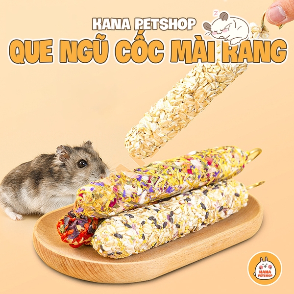 Que Ngũ Cốc Mài Răng Hamster 🐹FREESHIP🐹 Thanh Treo Mài Răng Cho Hamster Giảm Căng Thẳng Giảm Cắn Lồng Cho Hamster