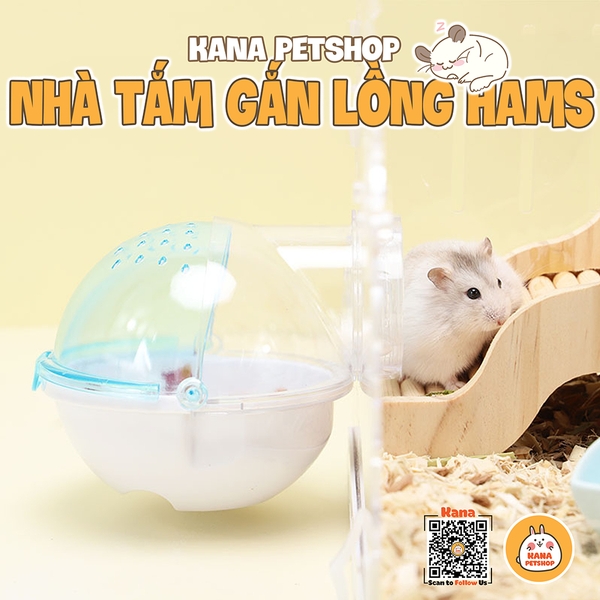 Nhà Tắm Gắn Lồng Hamster 🐹FREESHIP🐹 Nhà Tắm Cho Hamster Bear, WinterWhite, Robo, Campell