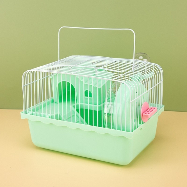 Lồng Hamster Mini Kèm Gác Lửng Nhỏ Full.Chuồng Hamster Mini 𝐠𝐚́𝐜 𝐥𝐮̛̉𝐧𝐠 𝐧𝐡𝐨̉ Full Phụ Kiện Wheel Chạy Chén Ăn Bình Nước