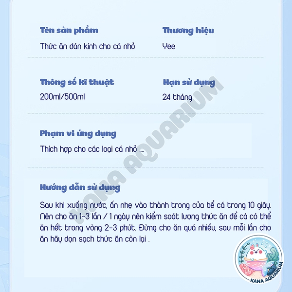 Thức Ăn Dán Kính Cao Cấp Yee 🐟 FREESHIP 🐟 Thức Ăn Dán Hồ Giàu Dinh Dưỡng Kích Màu Cho Cá Cảnh