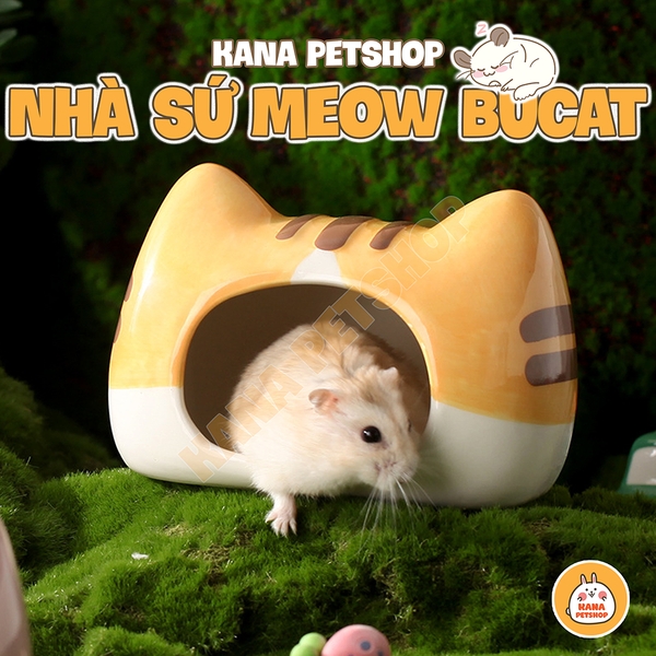 Nhà Sứ Meow Hamster Bucatstate 🐹FREESHIP🐹 Nhà Sứ Giảm Nhiệt Tổ Ngủ Cho Hamster Chính Hãng Bucatstate