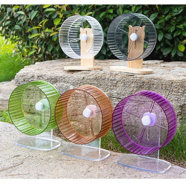 WHEEL VẬN ĐỘNG CHO HAMSTER - Wheel RainBow trong suốt, chống ồn, chạy êm
