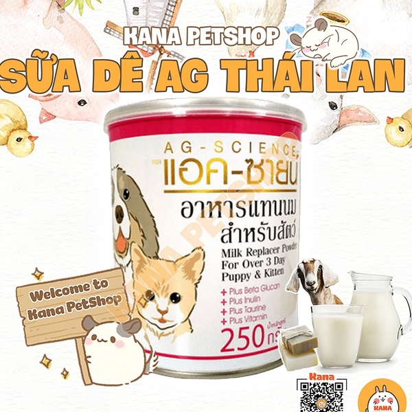 Sữa Dê Thái Lan AG 🐹FREESHIP🐹Pet Heng Thái Lan Sữa Dê Cho Chó, Mèo, Thỏ, Bọ, Sóc....