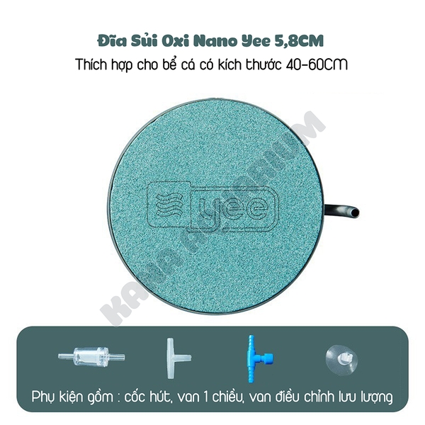 Đĩa Sủi Oxy Bể Cá Siêu Mịn Yee 🐟 FREESHIP 🐟 Cốc Sủi Oxy Air Pan Siêu Êm Yee Đầy Đủ Phụ Kiện
