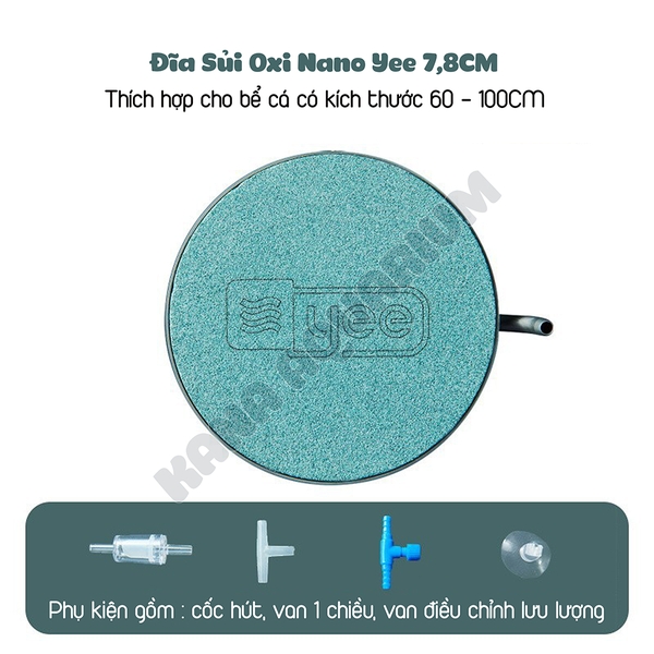 Đĩa Sủi Oxy Bể Cá Siêu Mịn Yee 🐟 FREESHIP 🐟 Cốc Sủi Oxy Air Pan Siêu Êm Yee Đầy Đủ Phụ Kiện