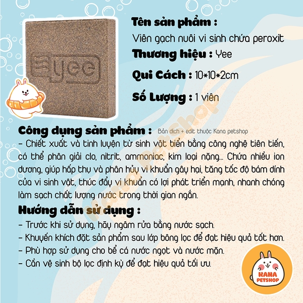 Sứ Gạch Cao Cấp Nanocultured 🐟 FREESHIP 🐟 Gạch Nano Yee Giúp Nước Trong Sạch, Ổn Định Hệ Sinh Thái