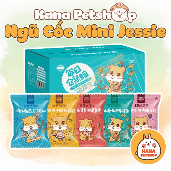 Thức Ăn Ngũ Cốc Mini 🐹FREESHIP🐹 Jessie Gói Mini 5 Vị Rau Củ - Hải Sản - Hoa Cỏ -Thịt Sấy Cho hamster