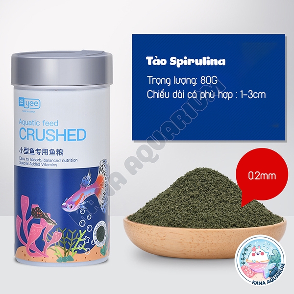 Cám Cá Thủy Sinh Cao Cấp 🐟 FREESHIP 🐟 Thức Ăn Aquatic Foood Crushed Nhiều Đạm Tảo Giúp Cá Lên Màu