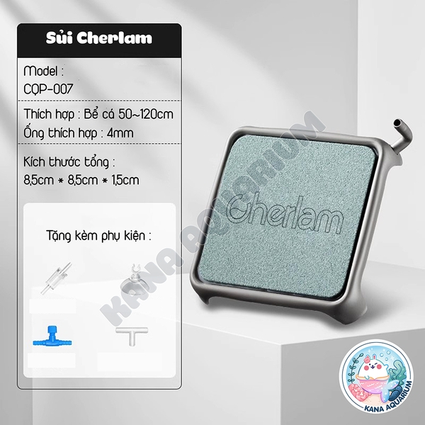 Đĩa Sủi Oxy Cao Cấp Cherlam 🐟 FREESHIP 🐟 Bọt Oxy Siêu Mịn Siêu Êm, Chân Đế Inox Tặng Kèm Phụ Kiện
