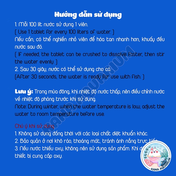 [Hộp 100V] Viên Khử Clo Nước Máy Yee 🐟 FREESHIP 🐟 Viên Nén Fish Lebao Ổn Định Ph Khử Clo Bể Cá Cảnh