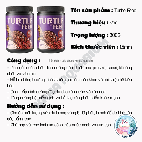 Thức Ăn Rùa Cảnh 🐟 FREESHIP 🐟 Yee Turtle Feed Dinh Dưỡng Phát Triển Khỏe Mạnh Mai Rùa Đẹp Tự Nhiên