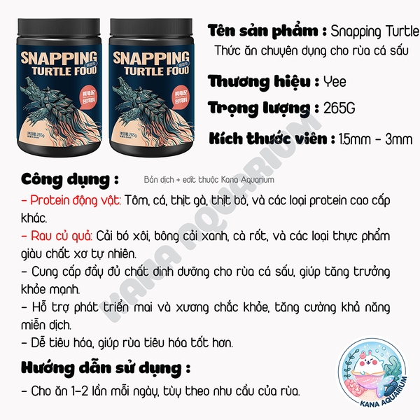 Thức Ăn Rùa Cảnh 🐟 FREESHIP 🐟 Yee Turtle Feed Dinh Dưỡng Phát Triển Khỏe Mạnh Mai Rùa Đẹp Tự Nhiên