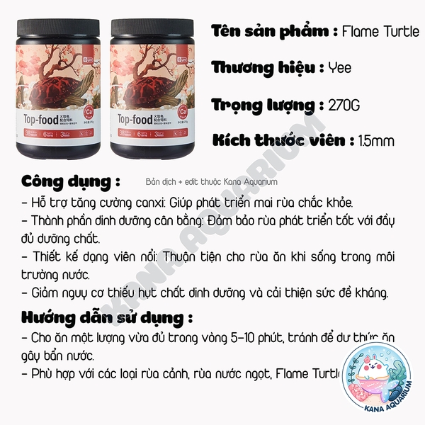 Thức Ăn Rùa Cảnh 🐟 FREESHIP 🐟 Yee Turtle Feed Dinh Dưỡng Phát Triển Khỏe Mạnh Mai Rùa Đẹp Tự Nhiên
