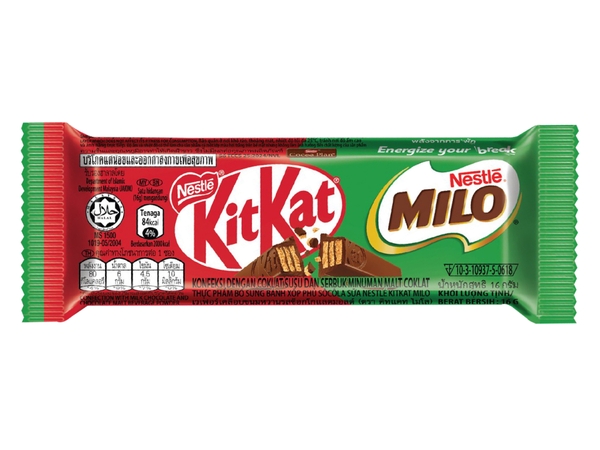 Bánh xốp phủ socola KitKat Milo gói 16g