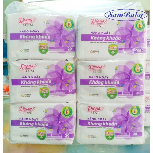 Băng vệ sinh hàng ngày Diana Sensi kháng khuẩn gói 20 miếng
