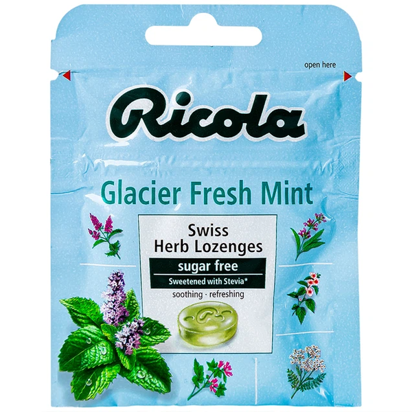 Kẹo ngậm không đường Ricola Glacier Fresh Mint gói 17.5g