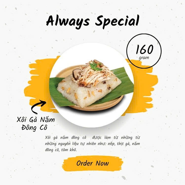 Xôi Gà Nấm Đông Cô gói 160g