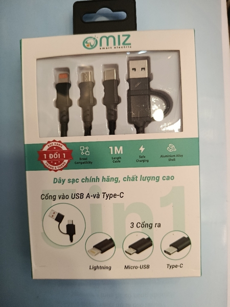 cáp sạc điện thoại 3 đầu