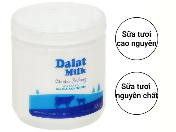 Sữa chua có đường Dalat Milk hộp 500g