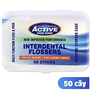 Tăm chỉ active oral care flossers hộp 50 cây