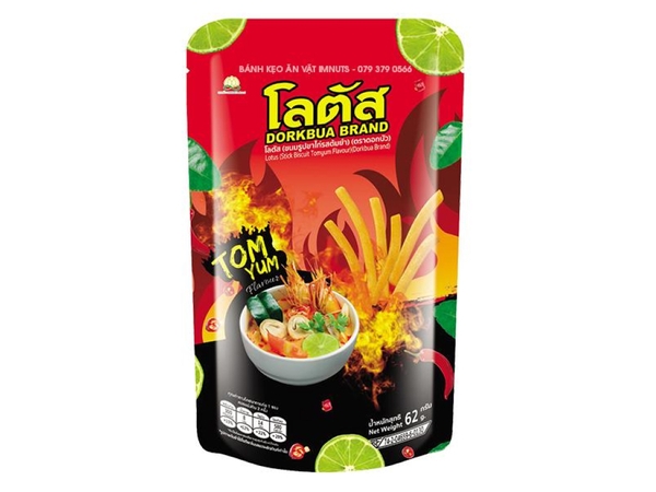 Bánh que Dorkbua vị Tomyum gói 62g