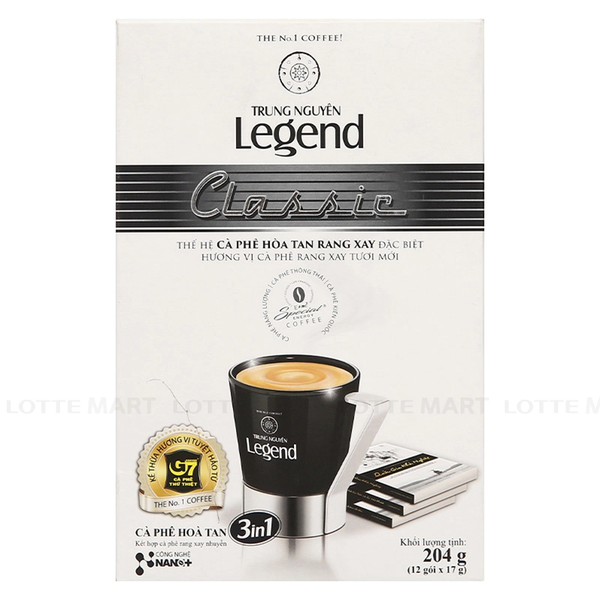 Cà phê hòa tan Trung Nguyên Legend Classic hộp 204g (12 gói x 17g )