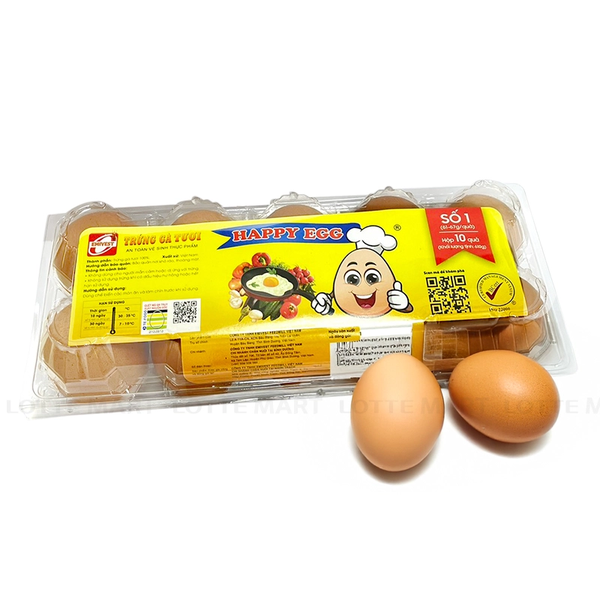 Trứng gà tươi Happy Egg hộp 10 quả