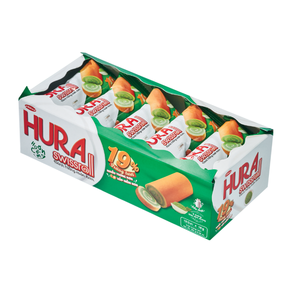 Bánh Hura Bibica cuộn kem cốm hộp 180g (10 cái)