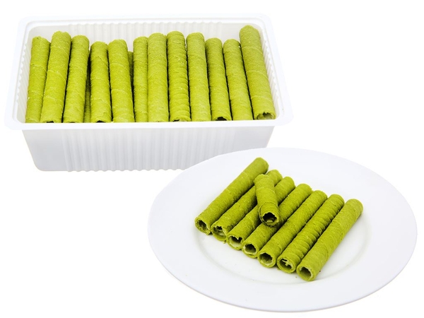 Bánh xốp ống nhân kem vị matcha Jojo gói 100g
