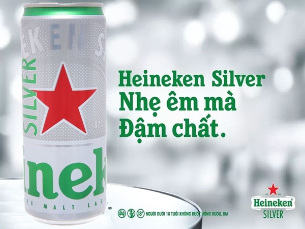 Bia Heineken Bạc lon 330ml