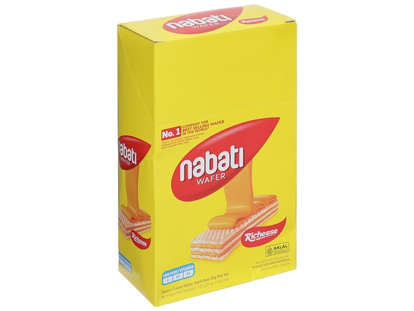 Bánh xốp kem phô mai Richoco Nabati  hộp 300g (15g x 20 gói )