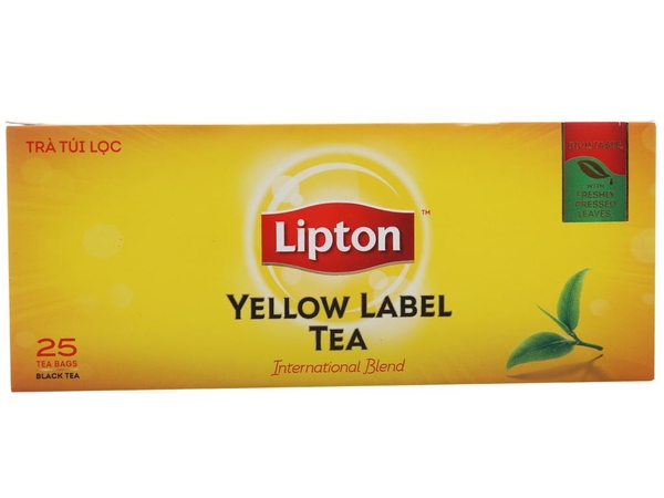 Trà đen túi lọc Lipton nhãn vàng hộp 50g (25 túi x 2g)