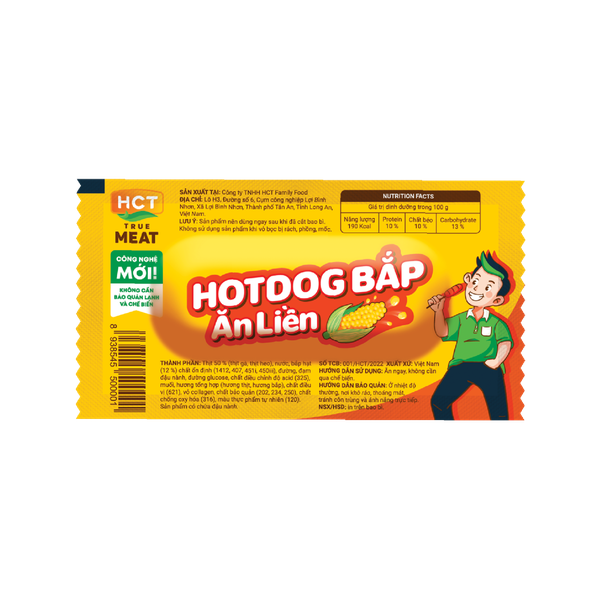 Xúc xích Hotdog bắp ăn liền HCT True Meat 28g