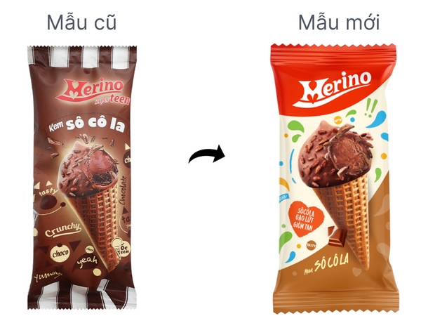 Kem ốc quế  sô cô la Merino Super Teen 60g