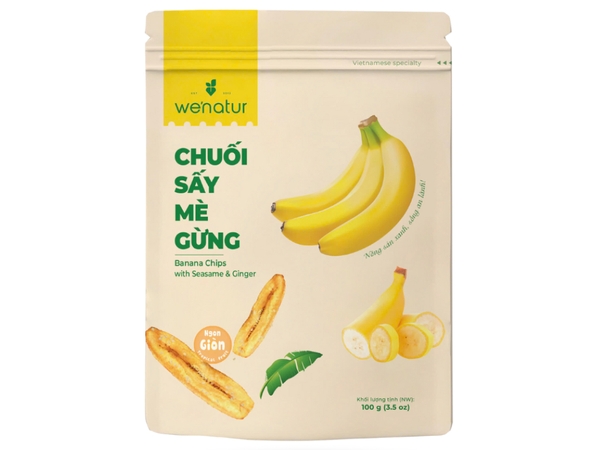 Chuối sấy mè gừng Đỉnh Nam Wenatur gói 100g