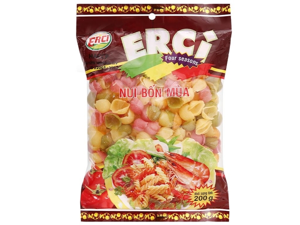 Nui rau củ hình sò lớn Bốn mùa Erci gói 200g