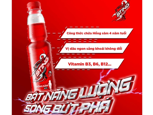 Nước tăng lực Sting hương dâu chai 330ml