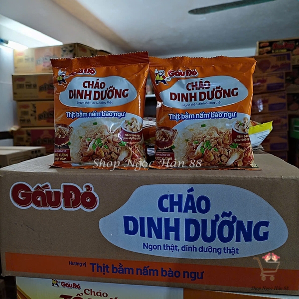 Gấu Đỏ - Cháo Dinh Dưỡng Hương Vị Thịt Bằm Nấm ào Ngư 60g pack