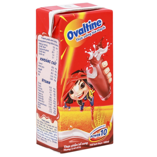 Sữa lúa mạch vị socola Ovaltine bổ sung X2 canxi hộp 110ml