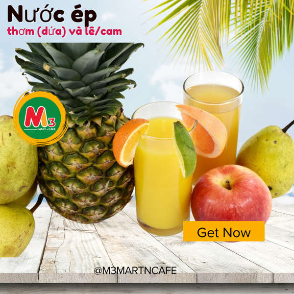 Nước ép dứa + lê/cam