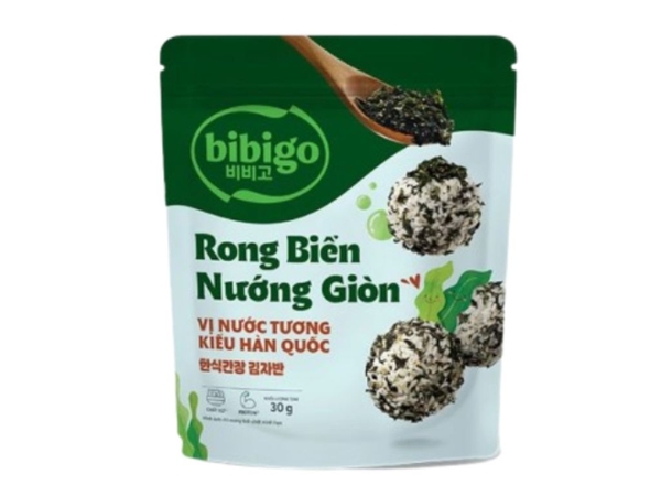 Rong biển rắc cơm nướng giòn Bibigo vị nước tương kiểu Hàn Quốc gói 30g