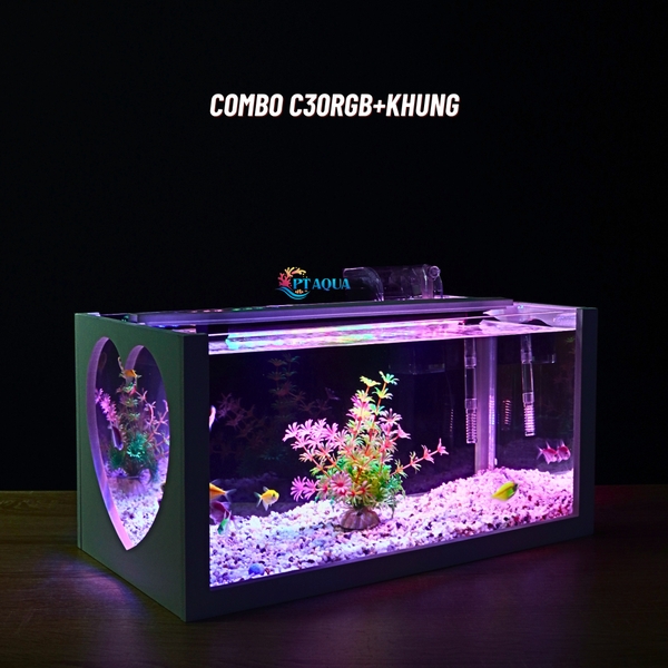 Bể cá mini 40cm COMBO đầy đủ CHỌN MẪU phù hợp nuôi cá cảnh mini để bàn