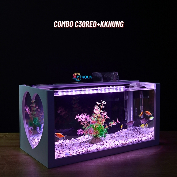 Bể cá mini 40cm COMBO đầy đủ CHỌN MẪU phù hợp nuôi cá cảnh mini để bàn