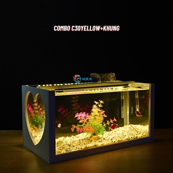 Bể cá mini để bàn 40x20x20cm nhiều mẫu phù hợp nuôi cá cảnh mini nhỏ nhỏ để bàn