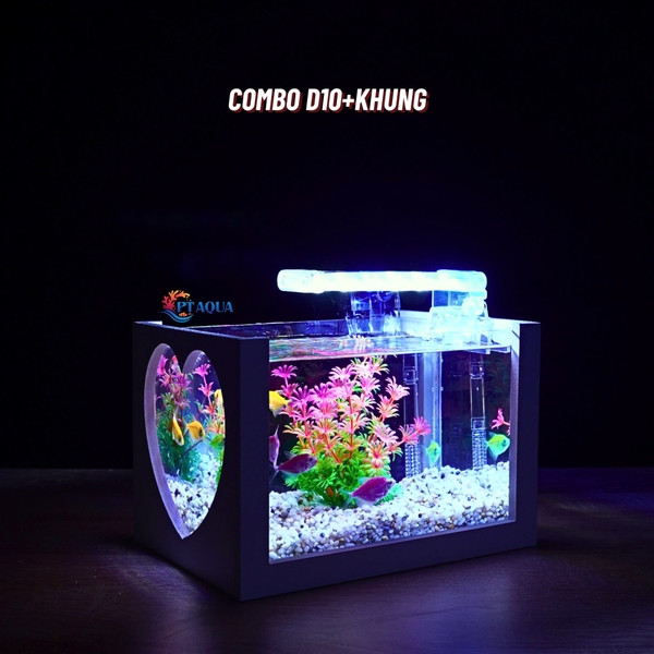 Bể cá mini để bàn 22x15x15cm CHỌN MẪU với nhiều mầu có kèm phụ kiện