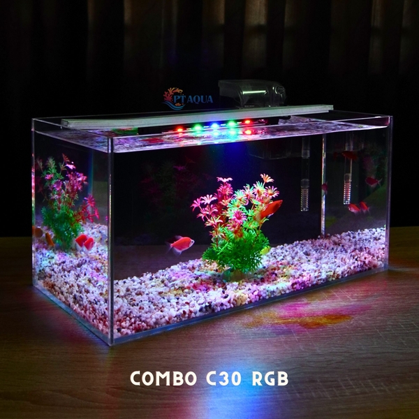 Bể cá mini 40x20x20cm Nhiều Mẫu Để Bàn Đẹp Phù Hợp Nuôi Cá Cảnh Nhỏ